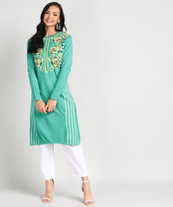 Anmi Floral Print Women Straight Kurta
