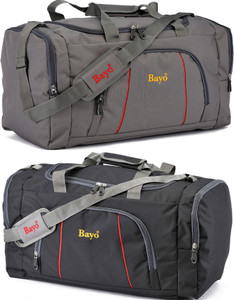 bayo Grey & Black Combo of 2 pc 50 L 22×12 Inch Water Resistance Waterproof Long Travel Heavy Luggage Duffel Bag Duffel Without Wheels