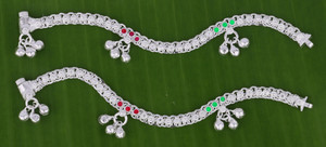 SRRE 7.5-inch Baby/Girls Anklet (6.Year To 7.Years Childrens Payal) Silver Anklet