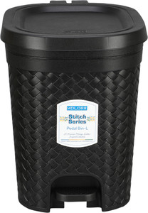 KOLORR 15 L Stitch Lightweight Pedal Pack of 1 Black Wastebin Without Inner For Home Plastic Dustbin