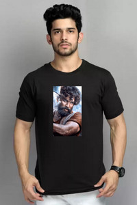Tee Gallery Printed Men Round Neck Black T-Shirt