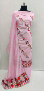 INITHI Chanderi Embroidered Salwar Suit Material