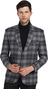 Essentiele Checkered Single Breasted Casual Men Blazer