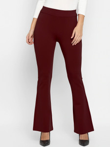 purplesky Flared Women Maroon Trousers