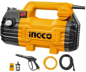 INGCO High Pressure Washer HPWR15028,1500W|100% Pure Copper Motor|Pressure-135 Bar, Max Flow-420 l/h, 8M High Pressure Hose Pipe for Cleaning Homes, Cars, Garden, (Yellow/Black) Submersible Water Pump
