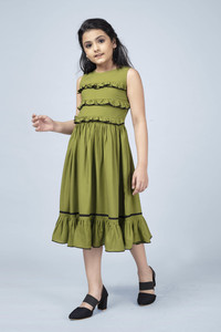 Mirrow Trade Girls Below Knee Casual Dress