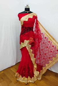 MAULIKR Self Design Bollywood Net Saree