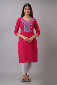 रदीकसा महिलाओं के लिए एम्ब्रॉइडरेड स्ट्रेट कुर्ता