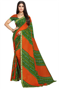 Kanooda Prints Printed Bandhani Georgette Saree