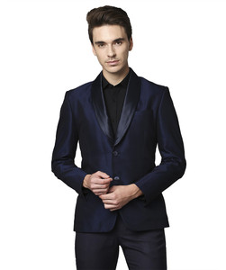 PARK AVENUE 2BTN SB DETACHABLE SHAWL - S.SLIM Self Design Men Suit