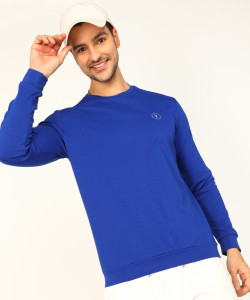 Van Heusen Flex Full Sleeve Solid Men Sweatshirt