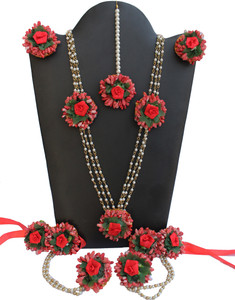 CRAFTCREATION Fabric Red Jewellery Set