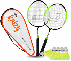 Jaspo Kidzy Steel Badminton Racquet Set with 6pc.Nylon Shuttlecock. Badminton Kit