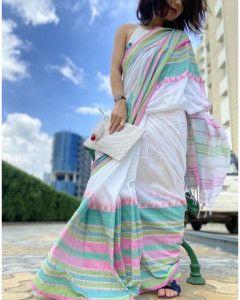 Sujay Handloom Solid/Plain Bollywood Pure Silk Saree
