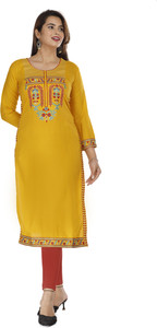 P PRIYA FASHION Women Embroidered Straight Kurta