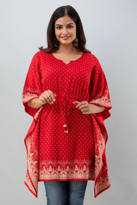 RAABA Printed Rayon Women Kaftan
