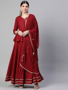 DIVENA Solid Stitched Lehenga Choli