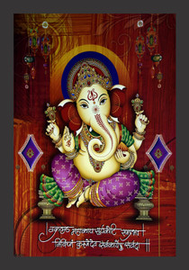最終値下げガネーシャ VPF DEAL GANESHA PAINTING Digital Reprint 18 inch x 12 inch