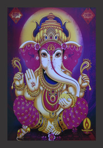 最終値下げガネーシャ VPF DEAL GANESHA PAINTING Digital Reprint 18 inch x 12 inch