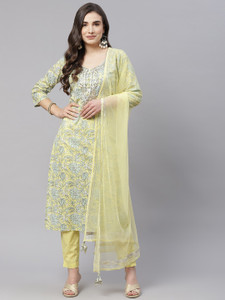 DIVENA Floral Print Kurta, Trouser/Pant & Dupatta Set