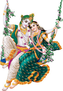 my celebrat 76.2 cm Krishna Sang Radha Self Adhesive Sticker