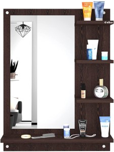 ANIKAA Mavis Dressing Wall Mirror with Shelves/Wall Hanging Dressing Mirrors with Shelf for Living Room Bedroom/Wall Mounted Dressing Mirror for Wall Decor (Wenge) Engineered Wood Dressing Table