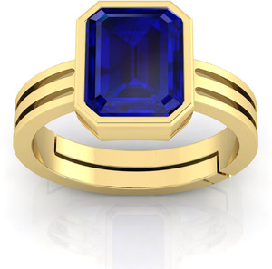 TODANI JEMS 7.25 Ratti 6.72 Carat Neelam Ring Blue Sapphire Adjustable Ring Brass Sapphire Ring