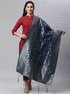 Lilots Silk Blend Self Design Women Dupatta