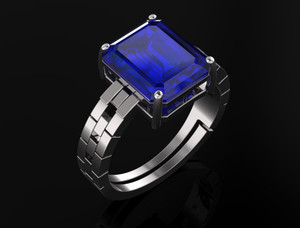 Pranjal Gems Original 12.25 Ratti Blue Sapphire Neelam Gem Stone Ring With Leb Certificate Brass Sapphire Ring