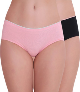 PLUMBURY Women Hipster Pink, Black Panty
