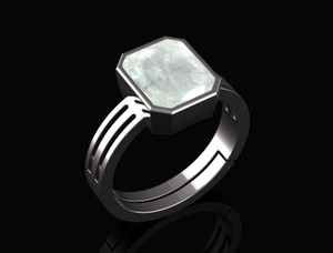 Pranjal Gems Original 9.25 Ratti White Sapphire Pukhraj Gem Stone Ring With leb certificate Brass Sapphire Ring