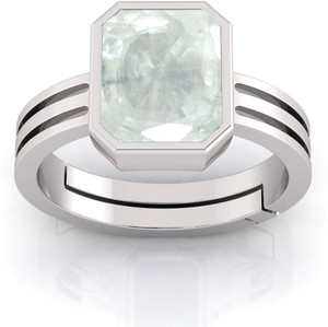 TODANI JEMS Certified 7.25 Ratti 6.60 Carat Natural White Sapphire Pukhraj Gemstone Ring Metal Sapphire Silver Plated Ring