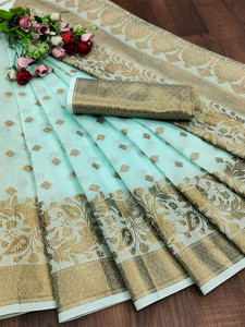 KRENIW Cotton Silk Self Design Blouse Material