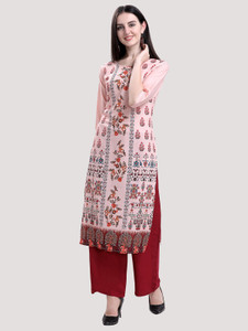 EthnicBasket Women Floral Print Straight Kurta