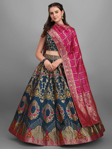 PURVAJA Solid Semi Stitched Lehenga Choli