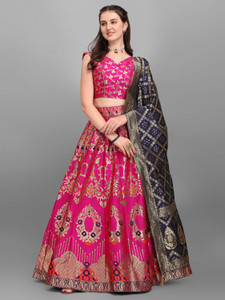 PURVAJA Solid Semi Stitched Lehenga Choli