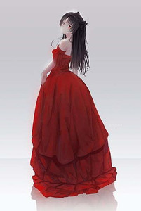 chinese dress ladies POSTERNEST Anime Girls Original Characters Dark Hair Long Hair Green Eyes  Looking Up Chinese Dress Poster Matte Finish Paper Print Unframed 12 x18 main image 1
