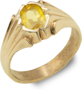 Naveen metal works Panchaloha/Impon yellow sapphire/Pushparagam stone ring  for Men and Women Alloy Topaz Ring Price in India Buy Naveen metal works  - Technical View
