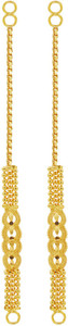 PINAAKA DARINI Temple Jewellery Gold Coated Kaan Chain Pearl Beads Chain Clip on hair Earrings Alloy Ear Thread
