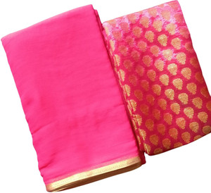 Durga Emporio Solid/Plain Bollywood Chiffon Saree