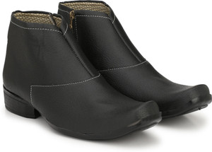 Shoe Day A POPULAR Chelsea Black Leatherette Zipper High Ankle Length Casual Chelsea Boots Boots For Men