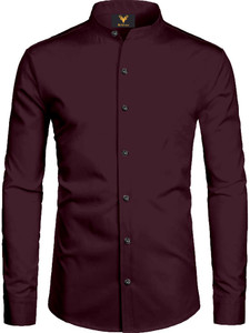 NIVICK Men Solid Formal Maroon Shirt