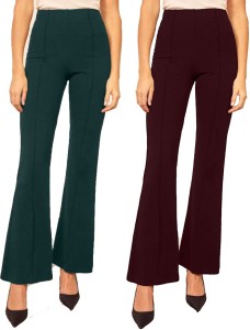 Ask4Fashion Regular Fit Women Green, Maroon Trousers