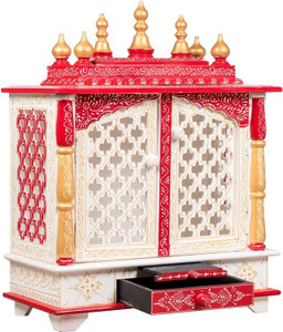 kamdhenu art and craft Mandir Wooden Temple for Home Pooja, Arti Temple for Home and Office Solid Wood Home Temple