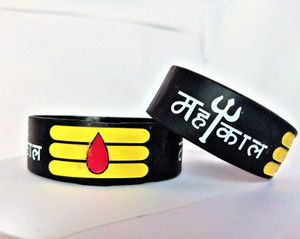 Stylo Creations Mahakal Rubber Band Men & Women Wrist Band (Multicolor, Pack of 2) Boys & Girls