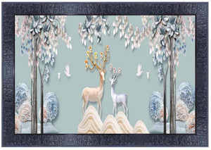 pnf Landscape hand painting scenery art Wood Frames with Acrylic Sheet (Glass)27551 Digital Reprint 14 inch x 10 inch Painting