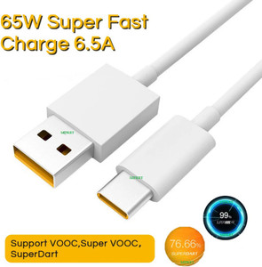 MIFKRT USB Type C Cable 2 A 1 m Type C 6A Cable For Supervooc Charge For R_ealme 65W DART/WARP/VOOC/DASH TYPE C