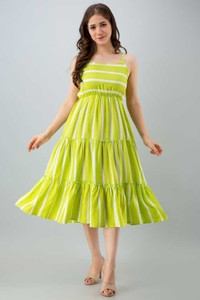 NYAARI Women Fit and Flare Light Green Mini/Short Dress
