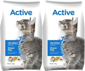 Active Ocean Fish 2.4 kg (2x1.2 kg) Dry Adult Cat Food