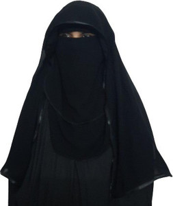 A One FRONT FLAP & BLACK BORDER 80cm x 70cm SOFT & SMOOTH 4 LAYER NOSE PIECE FOR BURQA बुर्का